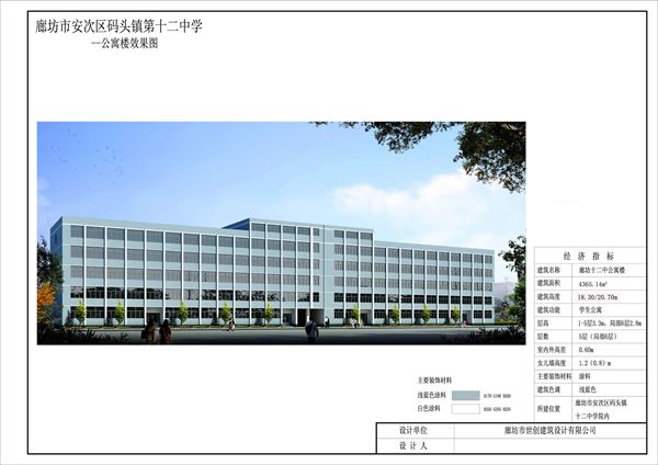 廊坊市安次區(qū)碼頭鎮(zhèn)第十二中學公寓樓工程